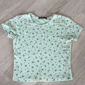 micro floral mint brandy melville baby tee
